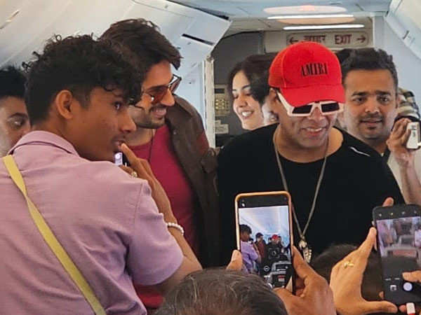 Exclusive: Yodha star Sidharth Malhotra interacts with the press on a plane